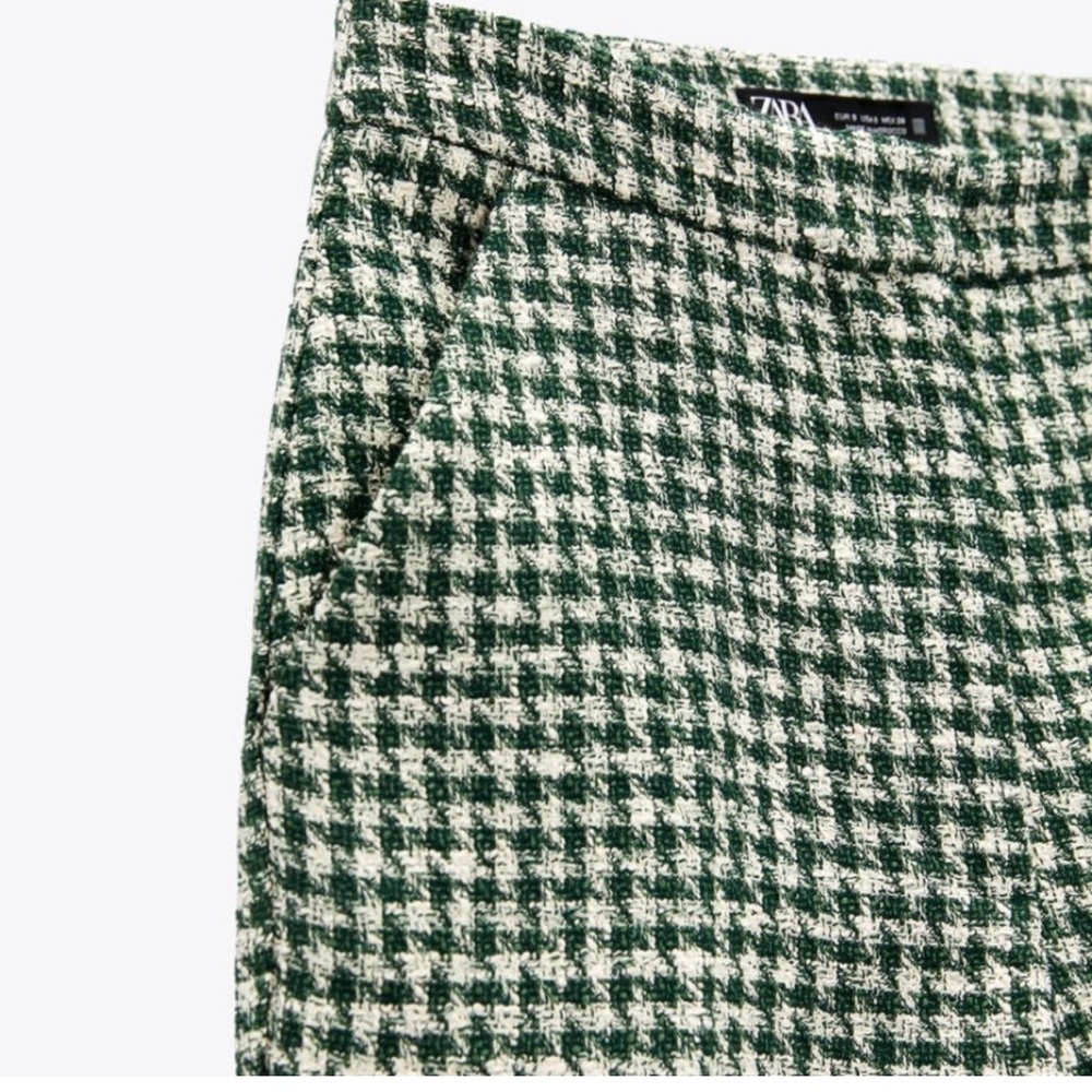 NWT ZARA TWEED STRUCTURED MINI FLARE PANTS - Picture 9 of 9